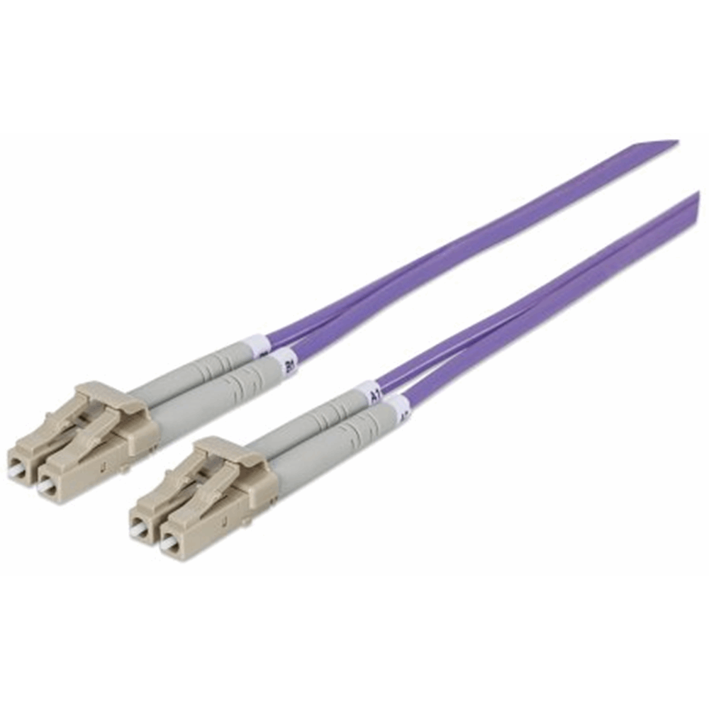 Fiber Optic Patch Cable, Duplex, Multimode, LC/LC, 50/125 µm, OM4, 3.0 m (10.0 ft.), Violet