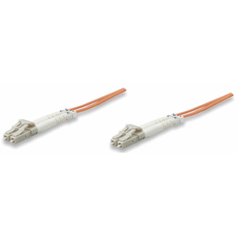 Fiber Optic Patch Cable, Duplex, Multimode, LC/LC, 50/125 µm, OM2, 2.0 m (7.0 ft.), Orange