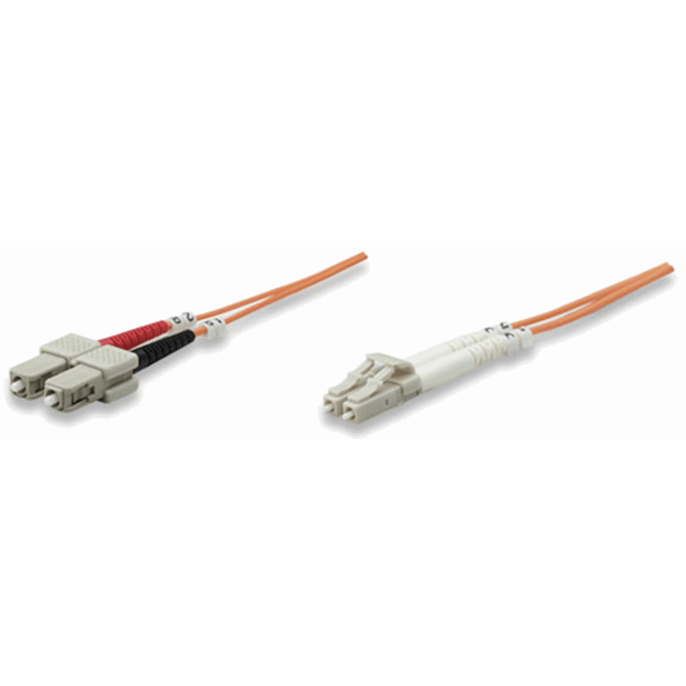 Fiber Optic Patch Cable, Duplex, Multimode, LC/SC, 50/125 µm, OM2, 1.0 m (3.0 ft.), Orange