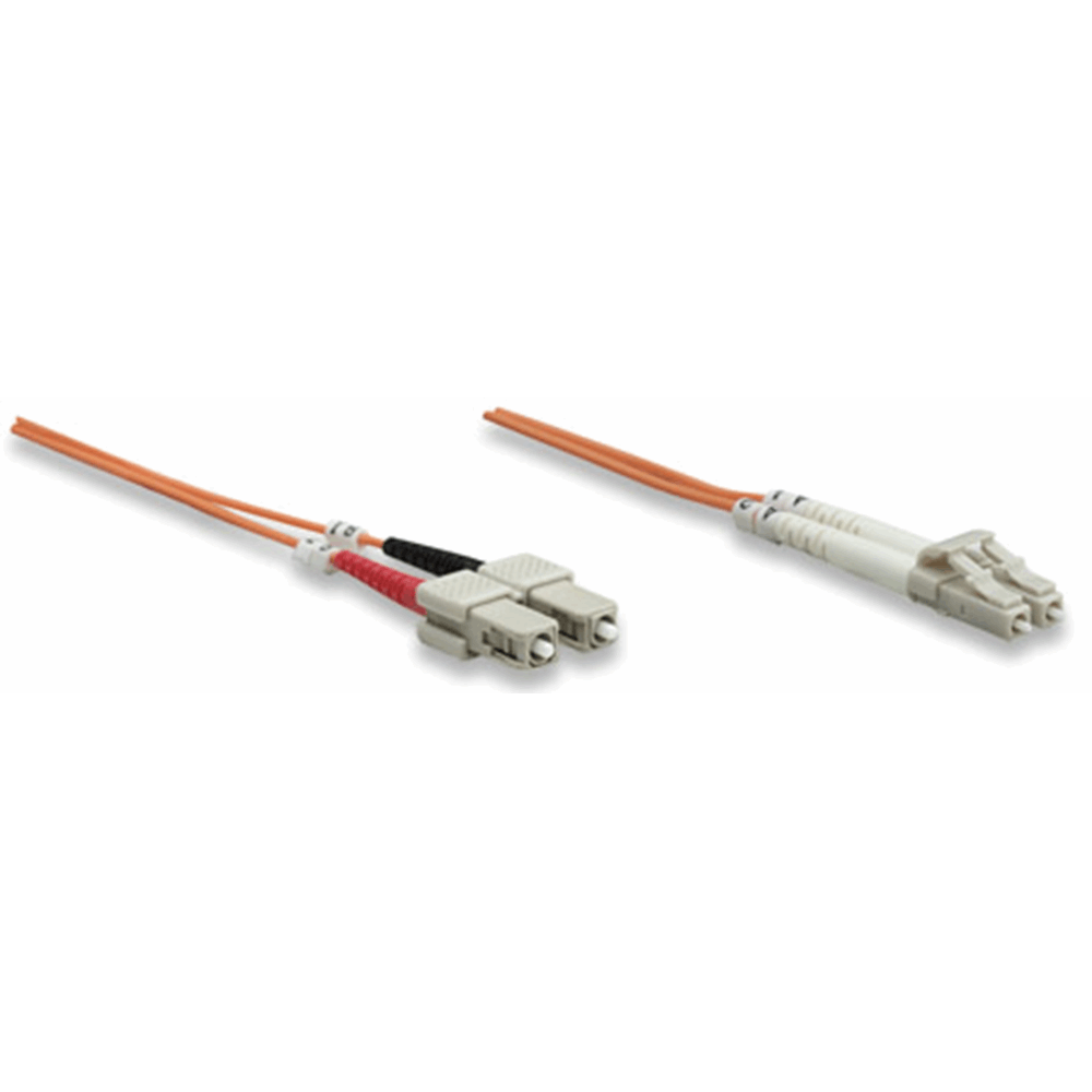 Fiber Optic Patch Cable, Duplex, Multimode, LC/SC, 50/125 µm, OM2, 1.0 m (3.0 ft.), Orange