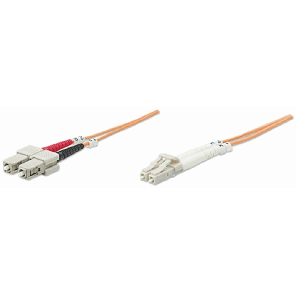 Fiber Optic Patch Cable, Duplex, Multimode, LC/SC, 50/125 µm, OM2, 20.0 m (66.0 ft.), Orange