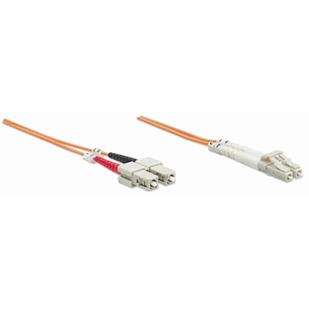Fiber Optic Patch Cable, Duplex, Multimode, LC/SC, 50/125 µm, OM2, 20.0 m (66.0 ft.), Orange