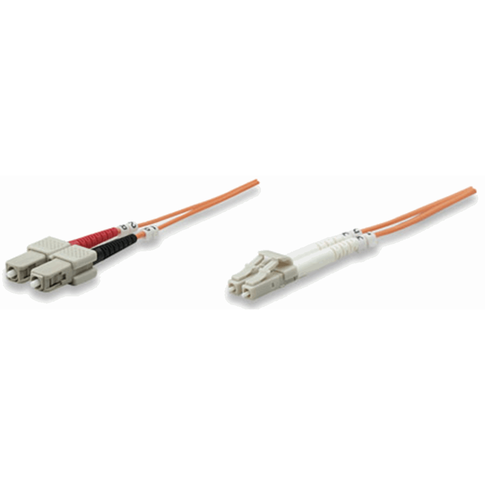 Fiber Optic Patch Cable, Duplex, Multimode, LC/SC, 50/125 µm, OM2, 3.0 m (10.0 ft.), Orange
