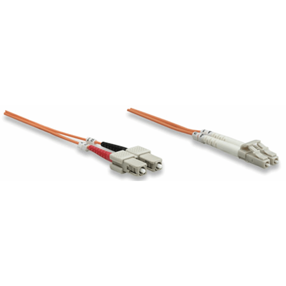 Fiber Optic Patch Cable, Duplex, Multimode, LC/SC, 62.5/125 µm, OM1, 1.0 m (3.0 ft.), Orange