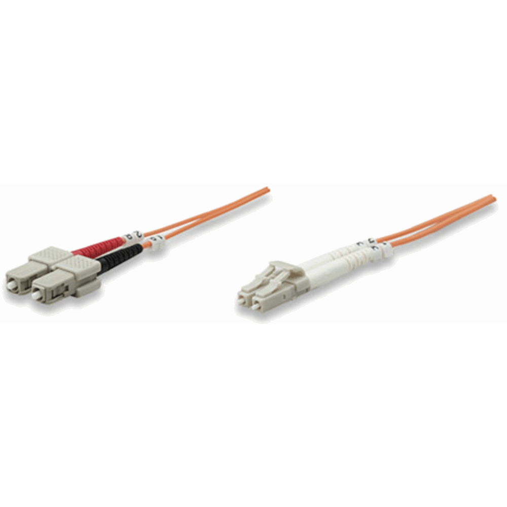 Fiber Optic Patch Cable, Duplex, Multimode, LC/SC, 62.5/125 µm, OM1, 3.0 m (10.0 ft.), Orange
