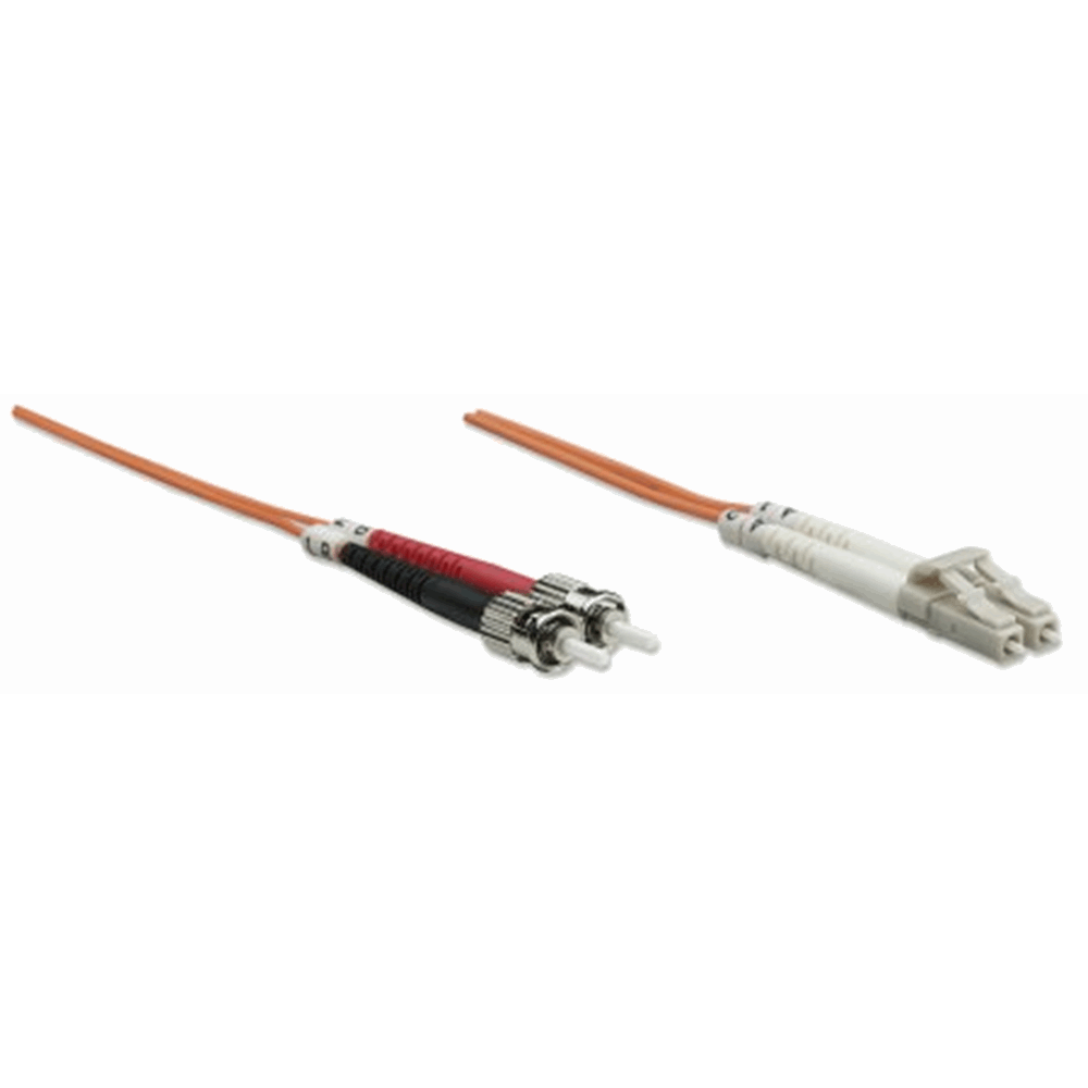 Fiber Optic Patch Cable, Duplex, Multimode, LC/ST, 50/125 µm, OM2, 20.0 m (66.0 ft.), Orange