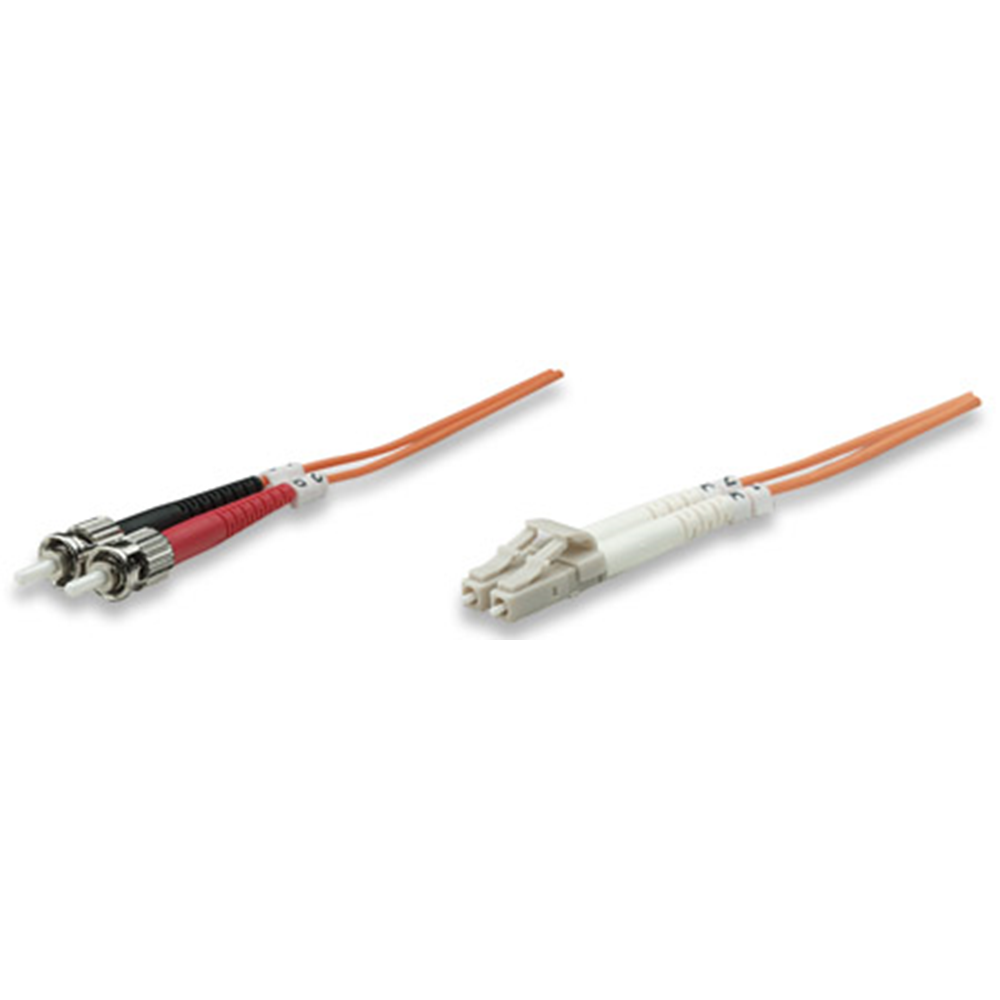 Fiber Optic Patch Cable, Duplex, Multimode, LC/ST, 50/125 µm, OM2, 3.0 m (10.0 ft.), Orange