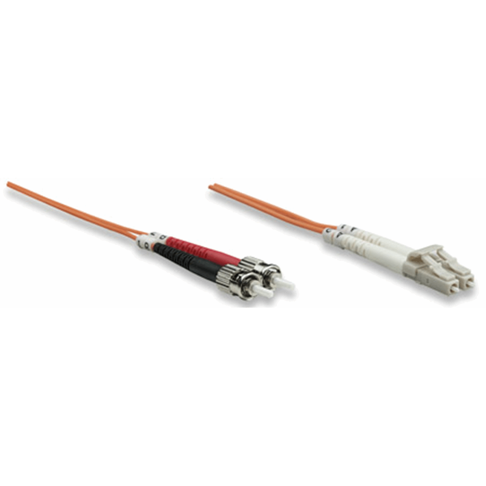 Fiber Optic Patch Cable, Duplex, Multimode, LC/ST, 62.5/125 µm, OM1, 2.0 m (7.0 ft.), Orange