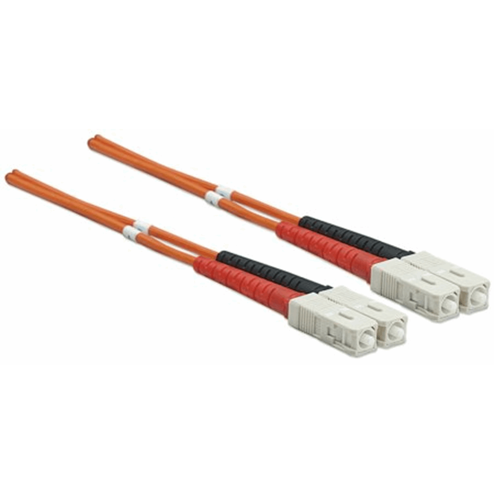 Fiber Optic Patch Cable, Duplex, Multimode, SC/SC, 50/125 µm, OM2, 2.0 m (7.0 ft.), Orange