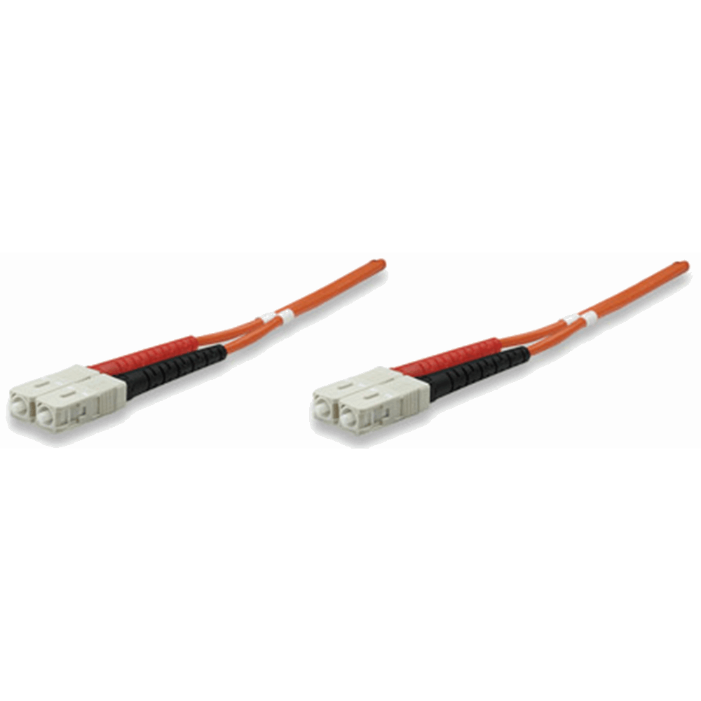 Fiber Optic Patch Cable, Duplex, Multimode, SC/SC, 50/125 µm, OM2, 3.0 m (10.0 ft.), Orange