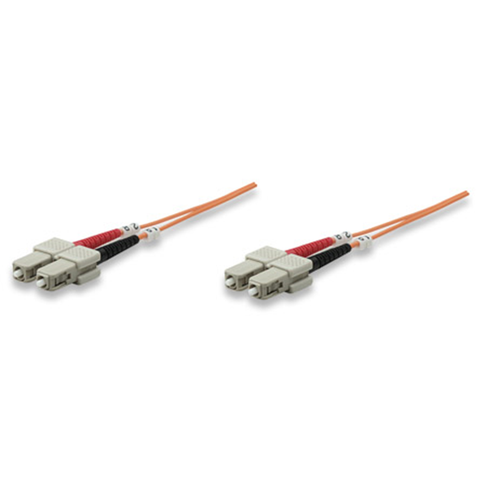 Fiber Optic Patch Cable, Duplex, Multimode, SC/SC, 62.5/125 µm, OM1, 5.0 m (14.0 ft.), Orange