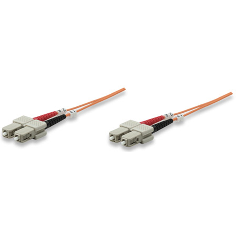 Fiber Optic Patch Cable, Duplex, Multimode, SC/SC, 62.5/125 µm, OM1, 1.0 m (3.0 ft.), Orange