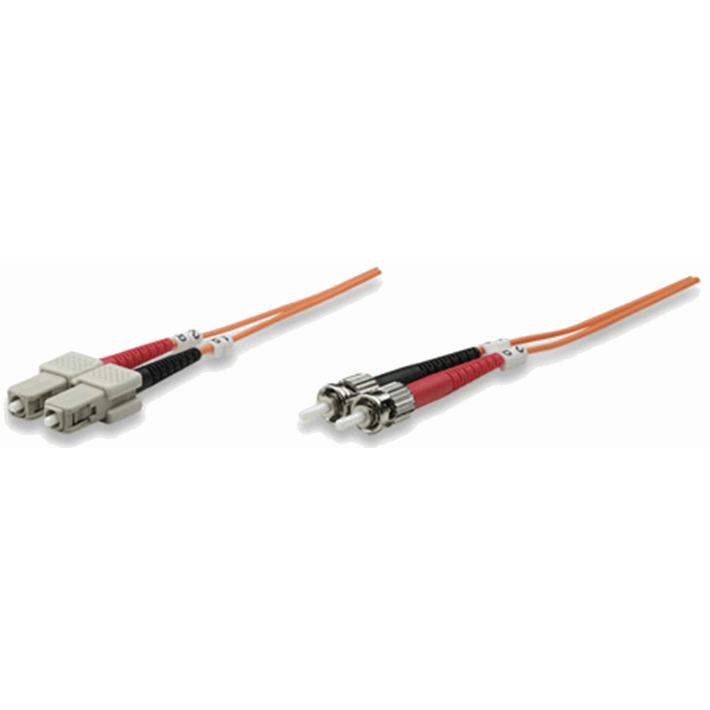 Fiber Optic Patch Cable, Duplex, Multimode, ST/SC, 50/125 µm, OM2, 1.0 m (3.0 ft.), Orange