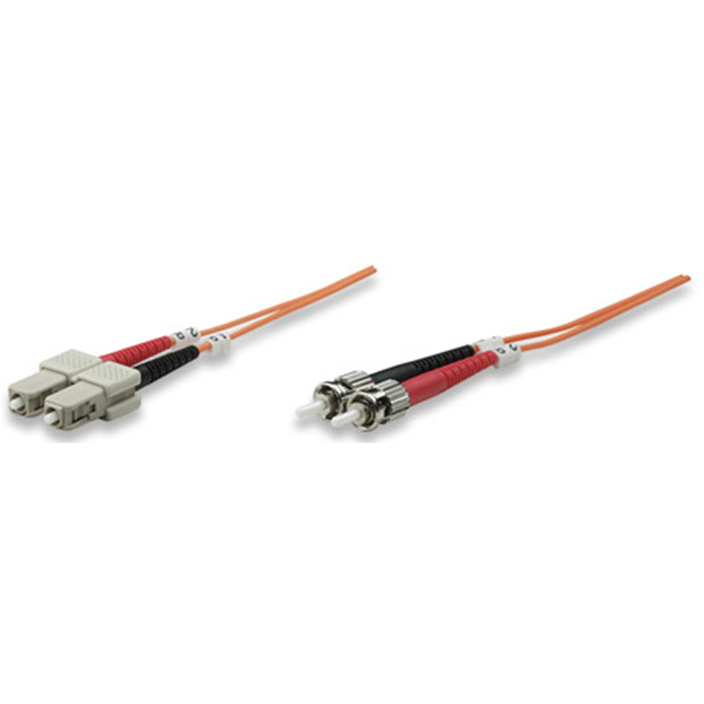 Fiber Optic Patch Cable, Duplex, Multimode, ST/SC, 50/125 µm, OM2, 2.0 m (7.0 ft.), Orange