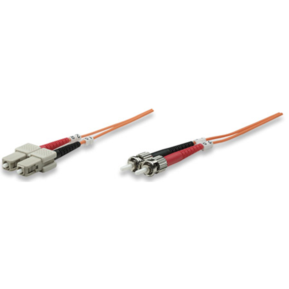 Fiber Optic Patch Cable, Duplex, Multimode, ST/SC, 50/125 µm, OM2, 3.0 m (10.0 ft.), Orange