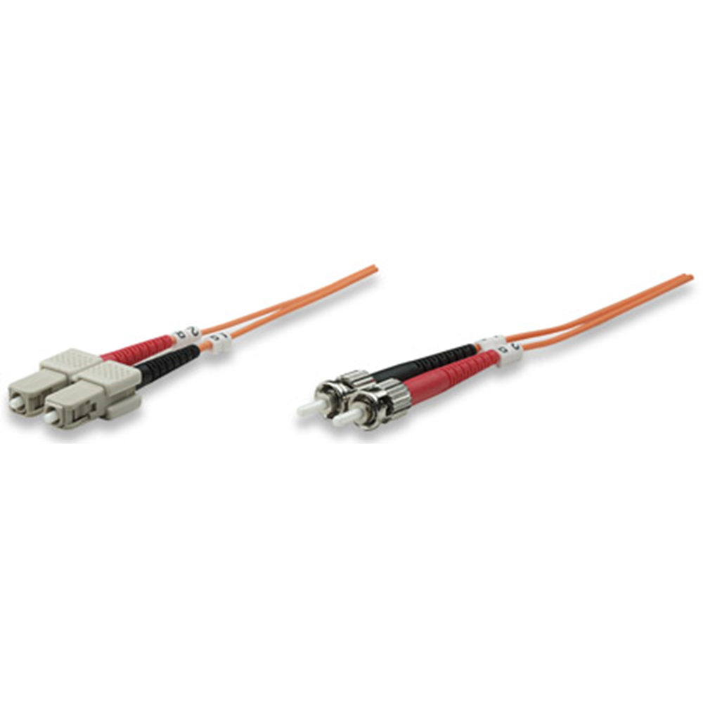 Fiber Optic Patch Cable, Duplex, Multimode, ST/SC, 50/125 µm,OM2, 5.0 m (14.0 ft.), Orange
