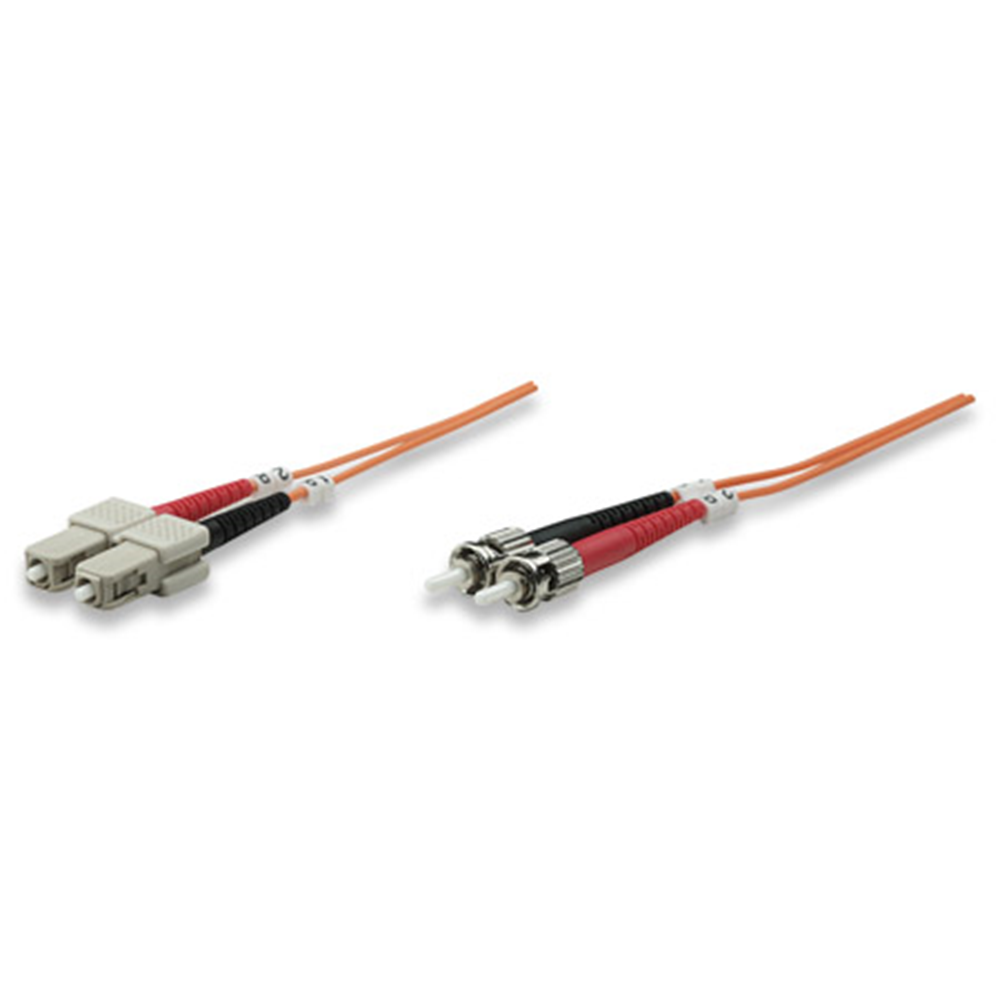 Fiber Optic Patch Cable, Duplex, Multimode, ST/SC, 62.5/125 µm, OM1, 5.0 m (14.0 ft.), Orange