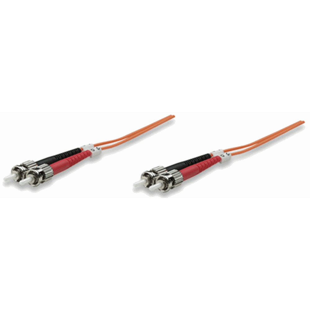 Fiber Optic Patch Cable, Duplex, Multimode, ST/ST, 50/125 µm, OM2, 10.0 m (33.0 ft.), Orange