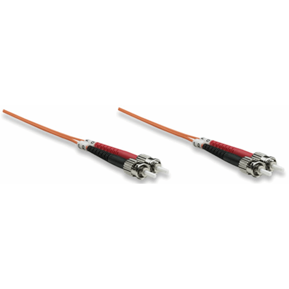 Fiber Optic Patch Cable, Duplex, Multimode, ST/ST, 50/125 µm, OM2, 2.0 m (7.0 ft.), Orange