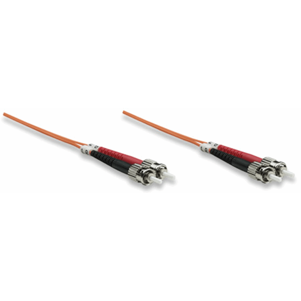Fiber Optic Patch Cable, Duplex, Multimode, ST/ST, 50/125 µm, OM2, 3.0 m (10.0 ft.), Orange