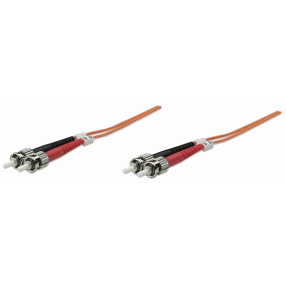 Fiber Optic Patch Cable, Duplex, Multimode, ST/ST, 62.5/125 µm, OM1, 20.0 m (66.0 ft.), Orange