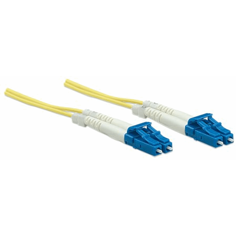 Fiber Optic Patch Cable, Duplex, Single-Mode, LC/LC, 9/125 µm, OS2, 1.0 m (3.0 ft.), Yellow