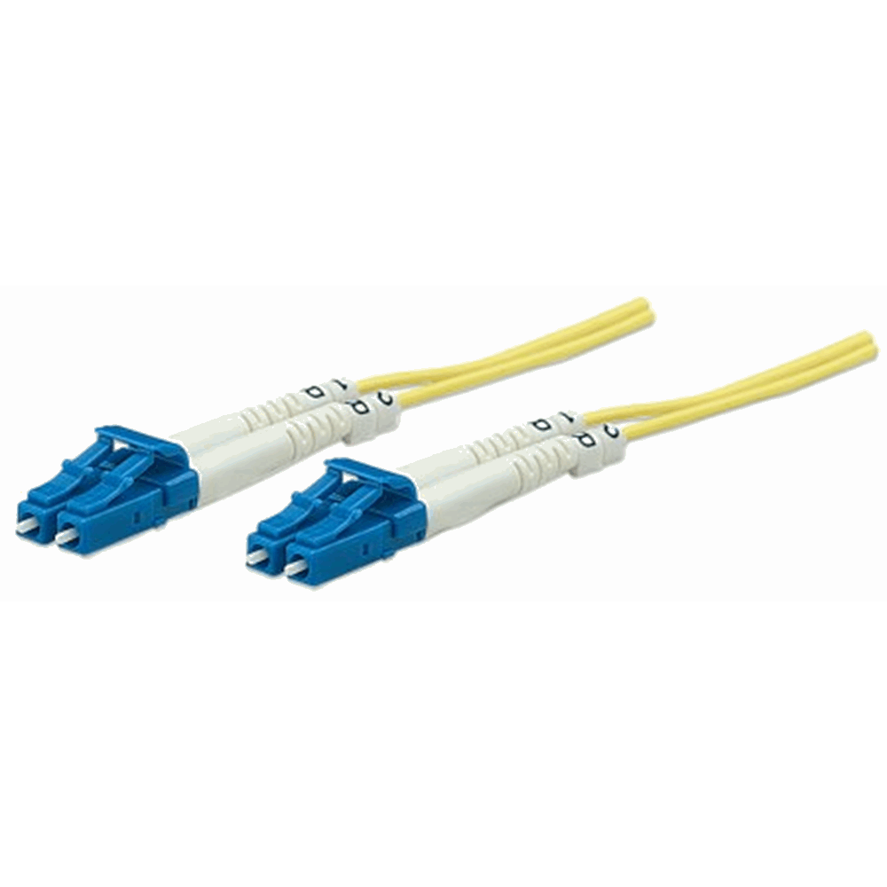 Fiber Optic Patch Cable, Duplex, Single-Mode, LC/LC, 9/125 µm, OS2, 2.0 m (7.0 ft.), Yellow