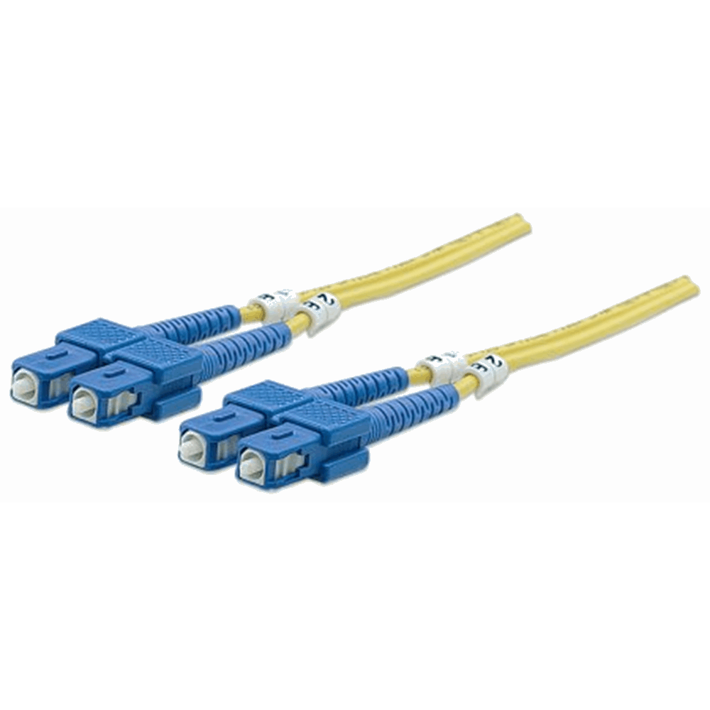 Fiber Optic Patch Cable, Duplex, Single-Mode, SC/SC, 9/125 µm, OS2, 20.0 m (66.0 ft.), Yellow