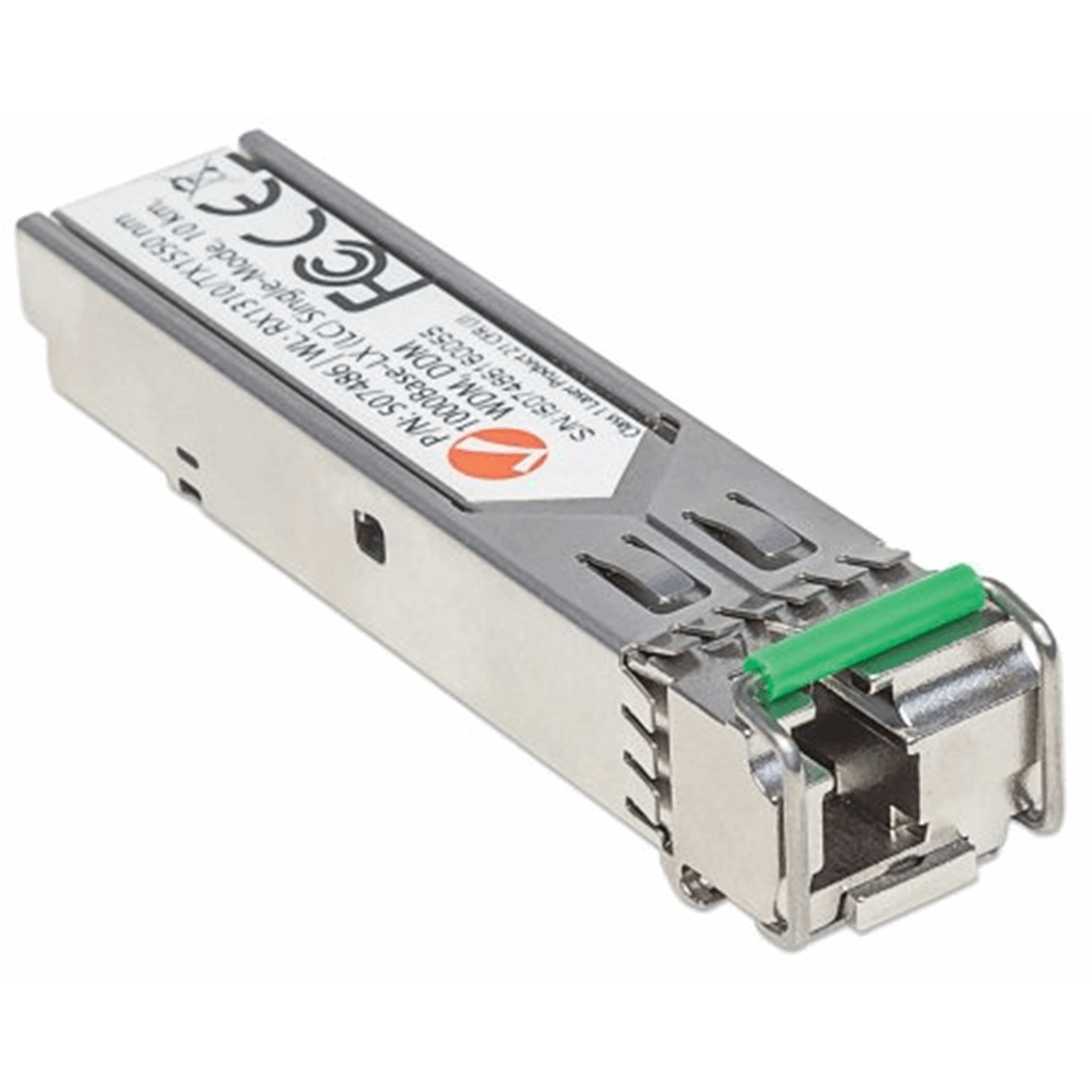 Gigabit Fiber WDM Bi-Directional SFP Optical Transceiver Module, 1000Base-LX (LC) Single-Mode Port, 10 km (6.2 mi.), WDM (RX1310/TX1550)