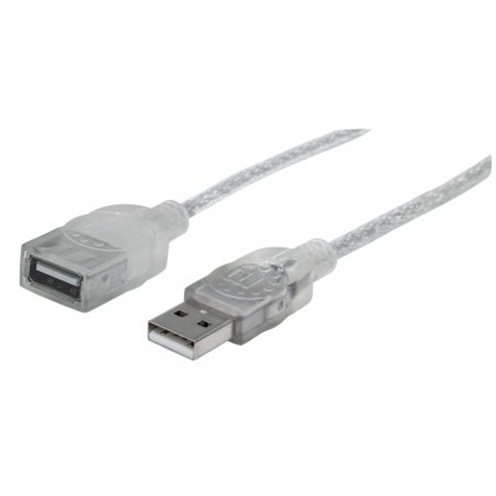 Hi-Speed USB Extension Cable Translucent Silver, 1.8 m