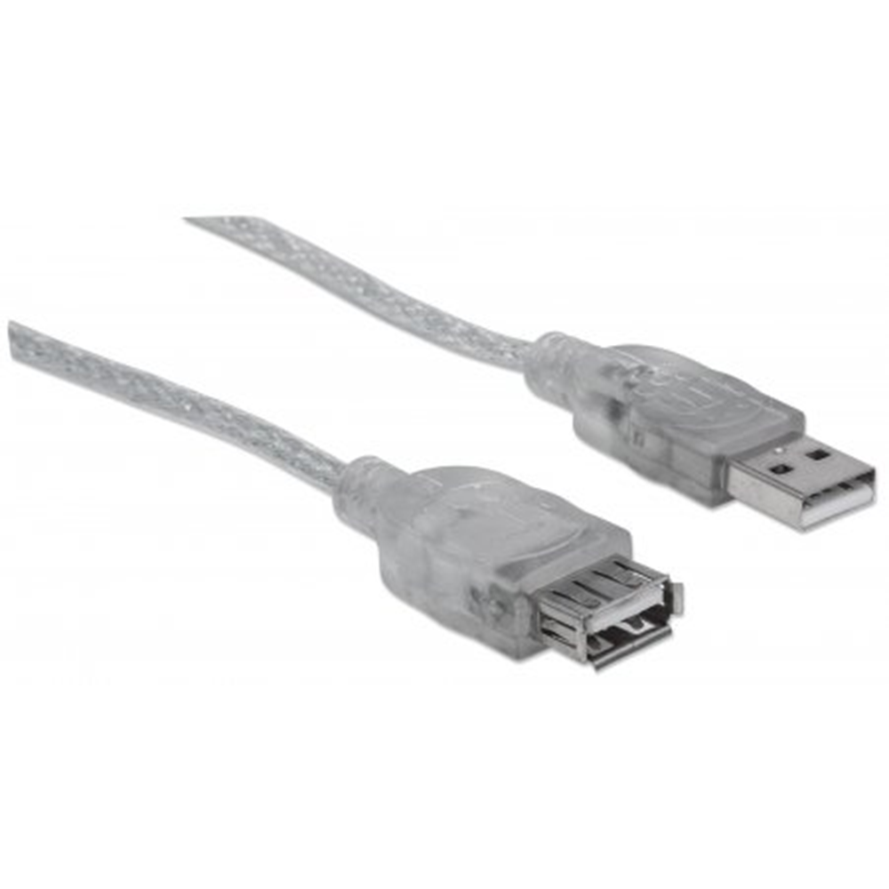 Hi-Speed USB Extension Cable Translucent Silver, 3 m