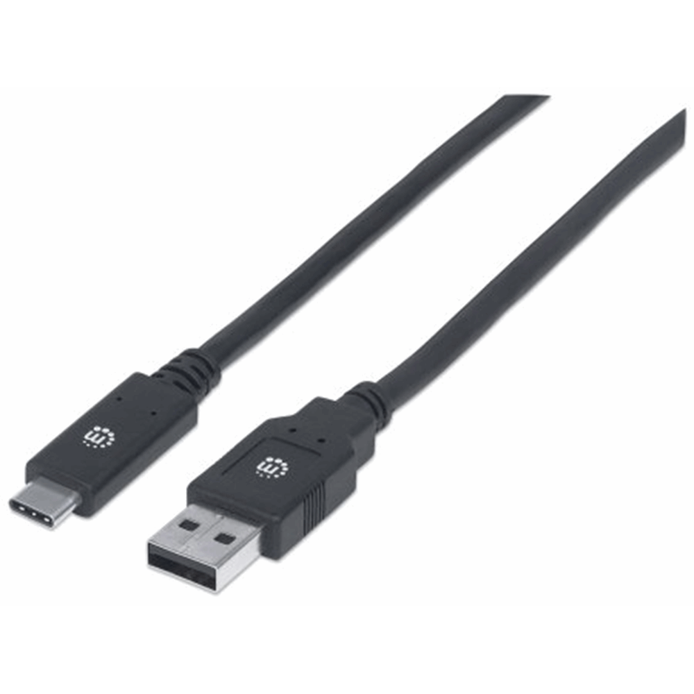 USB 3.0 Type-A to Type-C Device Cable Black, 2000 (L) x 16 (W) x 8 (H) [mm]