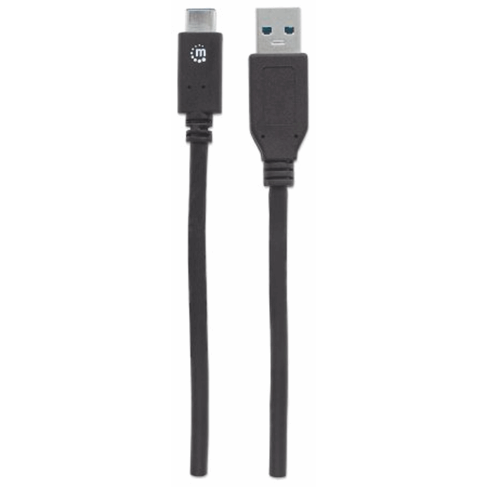 SuperSpeed+ USB C Device Cable, USB 3.2 Gen 2, Type-A Male to Type-C Male, 10 Gbps, 1 m (3 ft.), Black