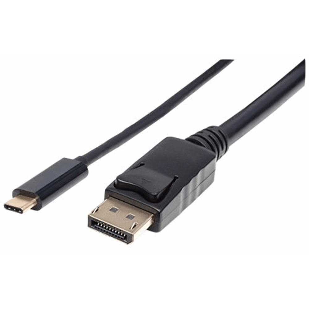 USB-C to DisplayPort Adapter Cable Black, 2000 (L) x 20 (W) x 10 (H) [mm]