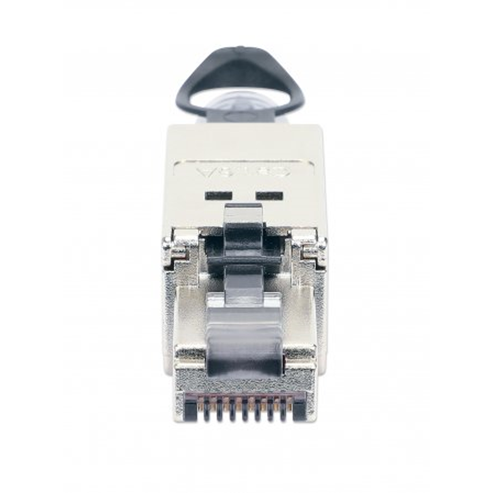 Cat6a 10G Shielded Toolless RJ45 Modular Field Termination Plug with Pull-ring Release