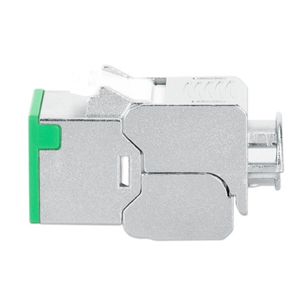 Cat6a 10G Shielded Toolless Slim Keystone Jack, Green