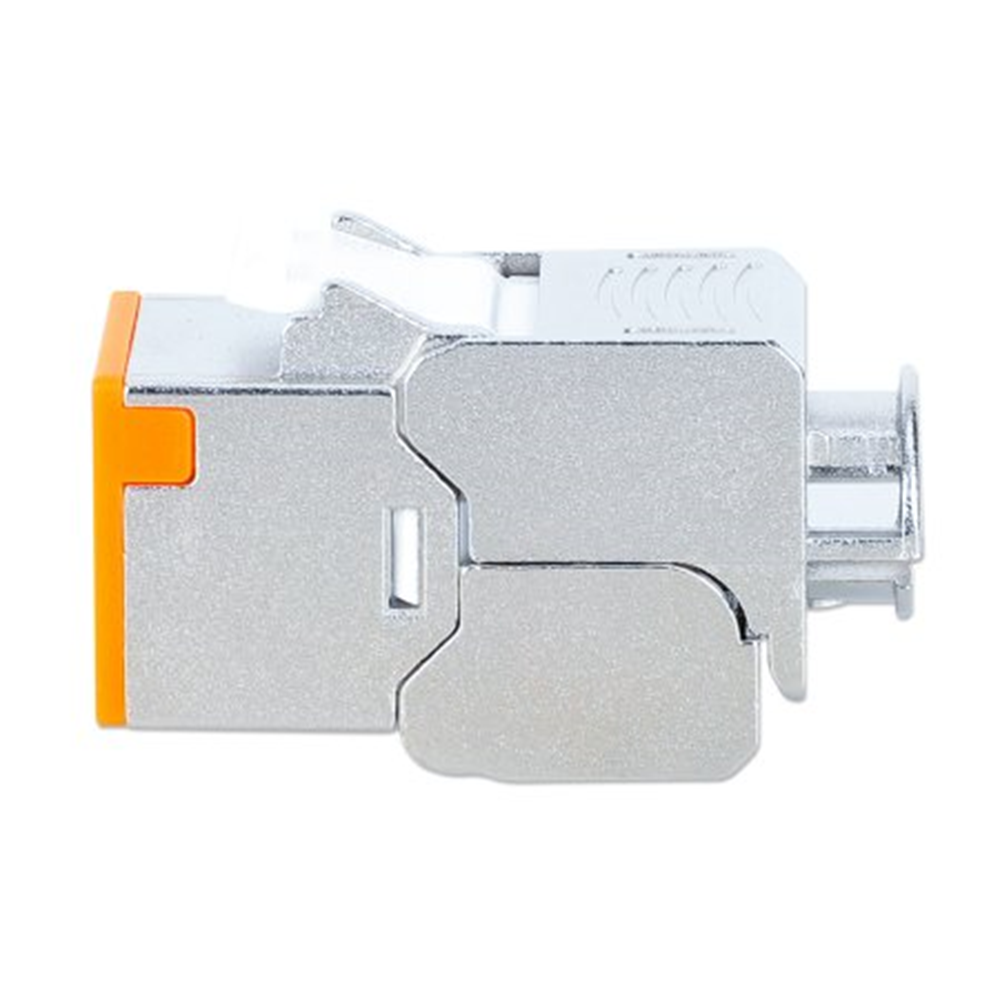 Cat6a 10G Shielded Toolless Slim Keystone Jack, Orange