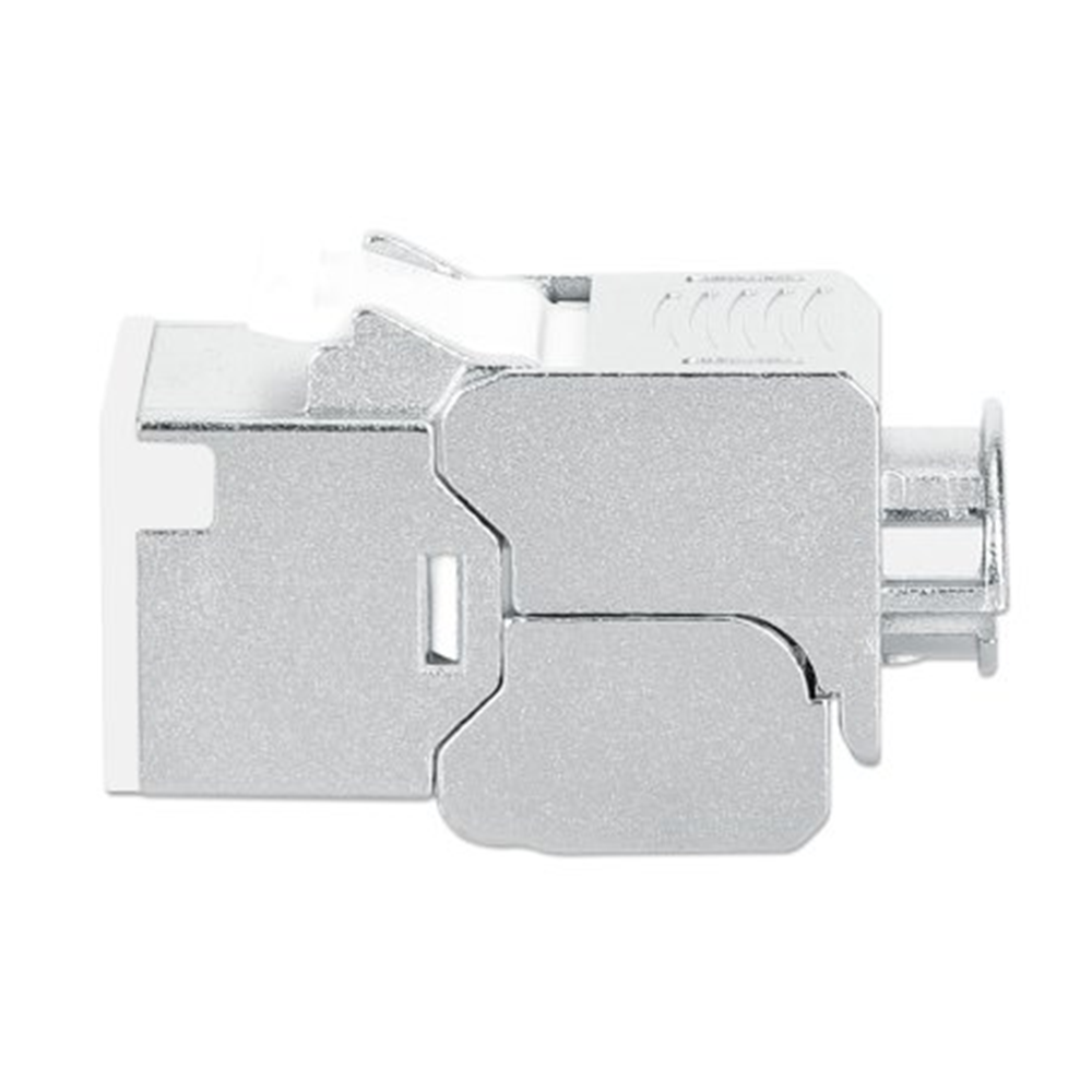 Cat6a 10G Shielded Toolless Slim Keystone Jack, White