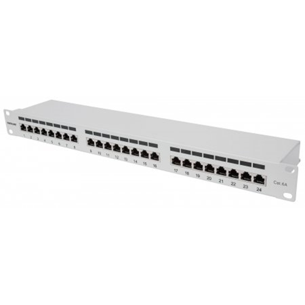 Cat6a Shielded Patch Panel Gray