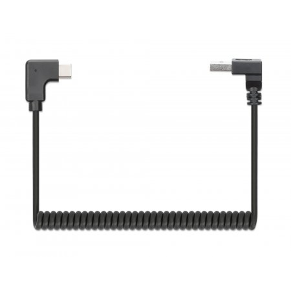 Coiled USB-A to USB-C Charging Cable