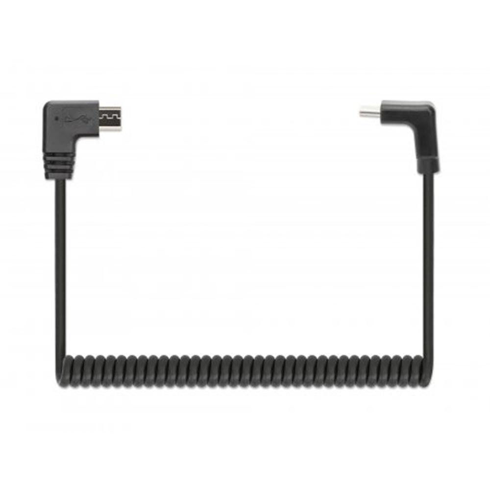 Coiled USB-C to Micro-USB Charging Cable