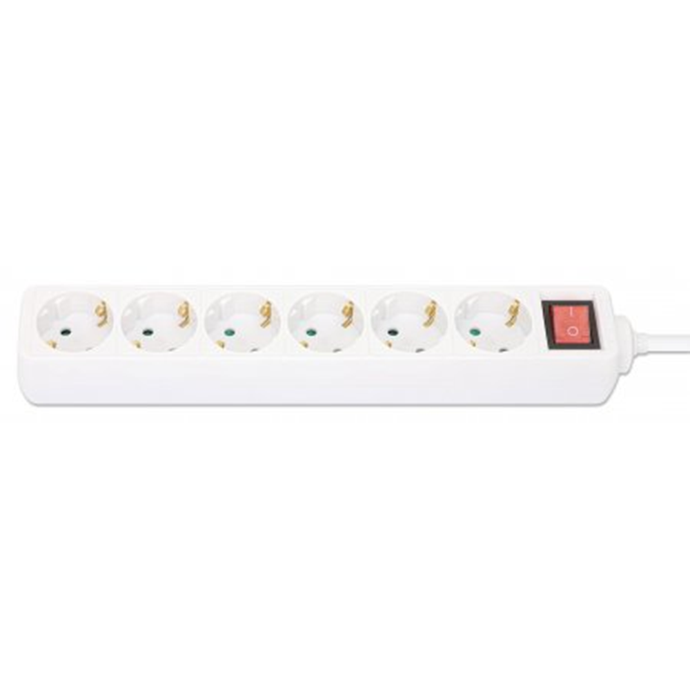 EU Power Strip with 6 Outlets and Switch