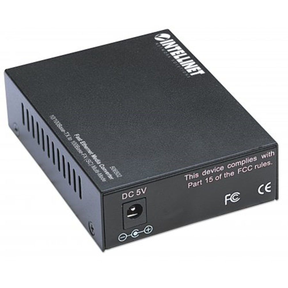 Fast Ethernet Media Converter, 10/100Base-TX to 100Base-FX (SC) Multi-Mode, 2 km (1.24 mi)