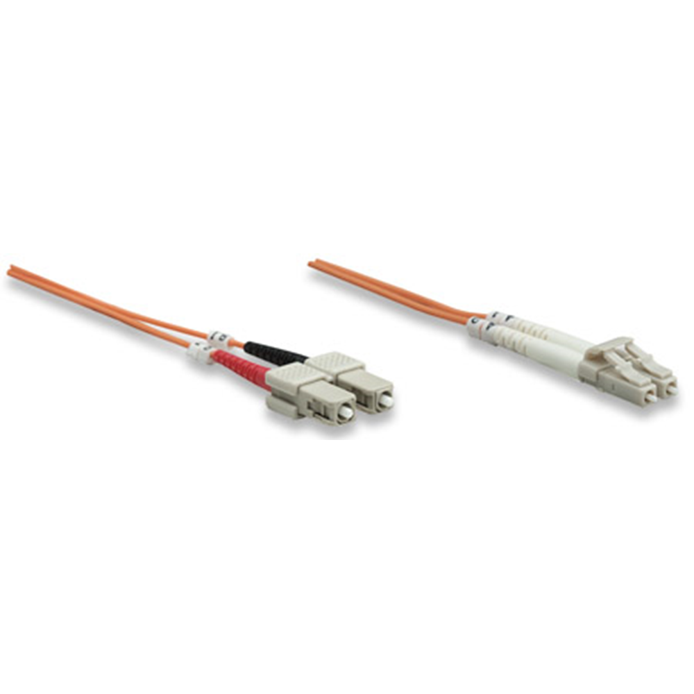 Fiber Optic Patch Cable, Duplex, Multimode, LC/SC, 50/125 µm, OM2, 3.0 m (10.0 ft.), Orange