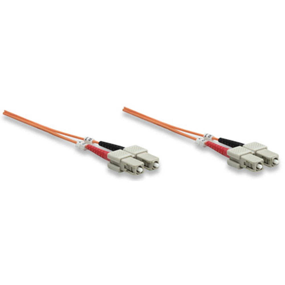 Fiber Optic Patch Cable, Duplex, Multimode, SC/SC, 62.5/125 µm, OM1, 1.0 m (3.0 ft.), Orange
