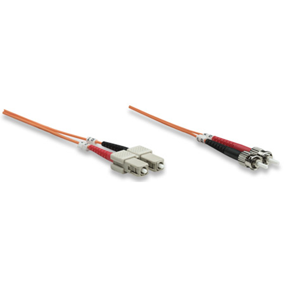 Fiber Optic Patch Cable, Duplex, Multimode, ST/SC, 50/125 µm, OM2, 3.0 m (10.0 ft.), Orange