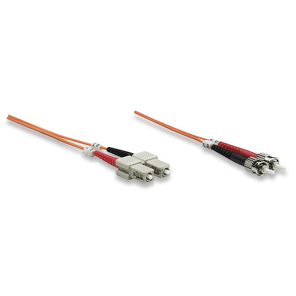 Fiber Optic Patch Cable, Duplex, Multimode, ST/SC, 62.5/125 µm, OM1, 3.0 m (10.0 ft.), Orange