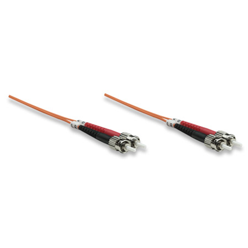 Fiber Optic Patch Cable, Duplex, Multimode, ST/ST, 62.5/125 µm, OM1, 3.0 m (10.0 ft.), Orange