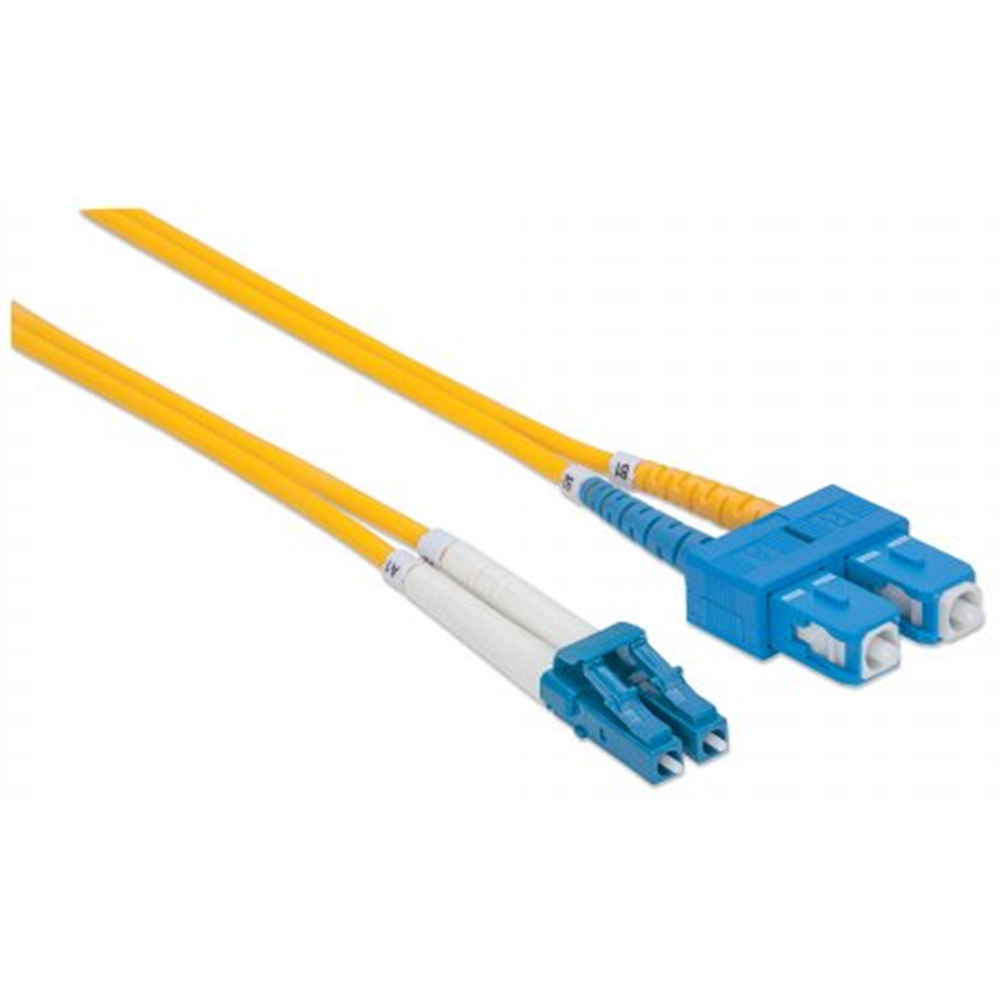 Fiber Optic Patch Cable, Duplex, Single-Mode Yellow, 10 m