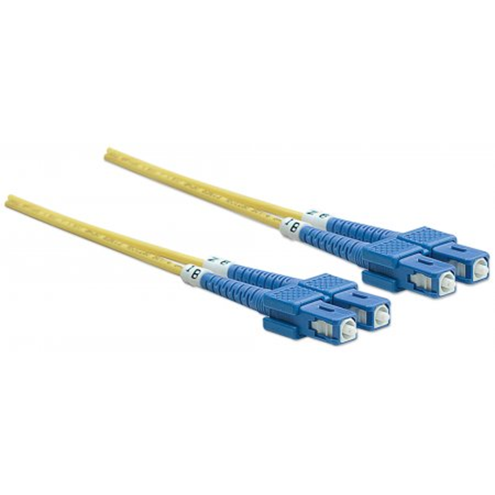 Fiber Optic Patch Cable, Duplex, Single-Mode, SC/SC, 9/125 µm, OS2, 5.0 m (14.0 ft.), Yellow